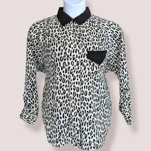Vintage Sentiments B&W Cheetah Print Blouse